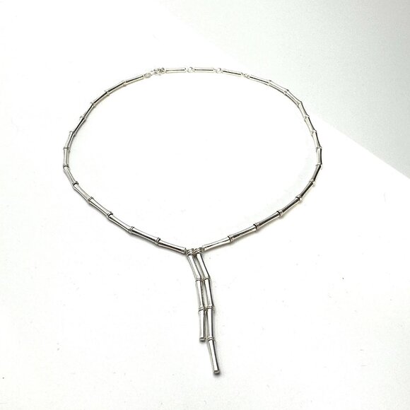 Links of London Sterling Silver Bamboo Y Necklace Kate Middleton Style 21" EUC - Picture 3 of 7